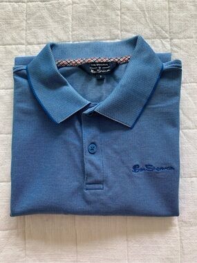 Ben Sherman Light Blue Men's Polo with Contrast Trim